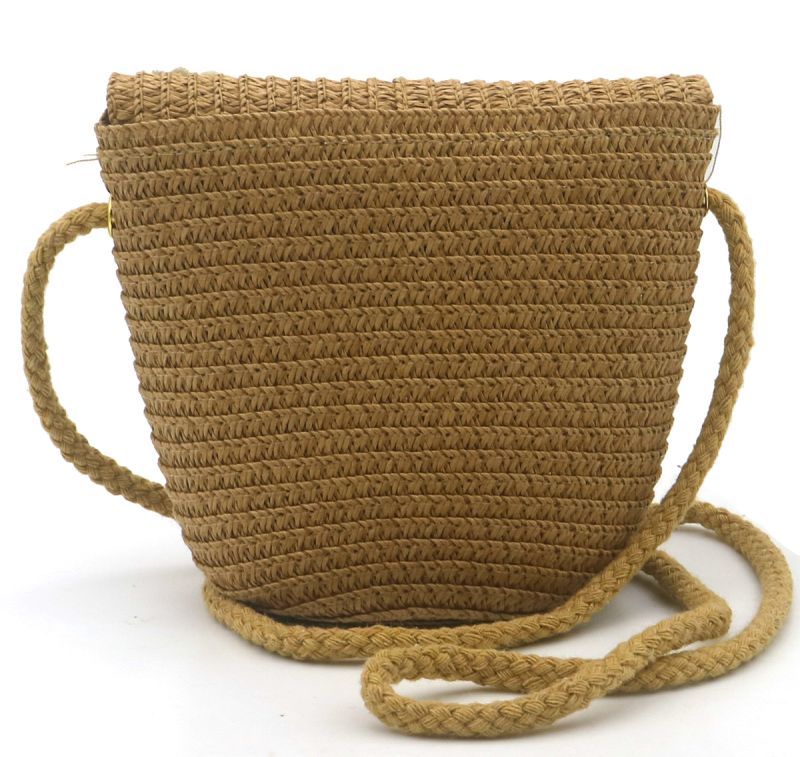 Woven Kids Bag Flowers Brown