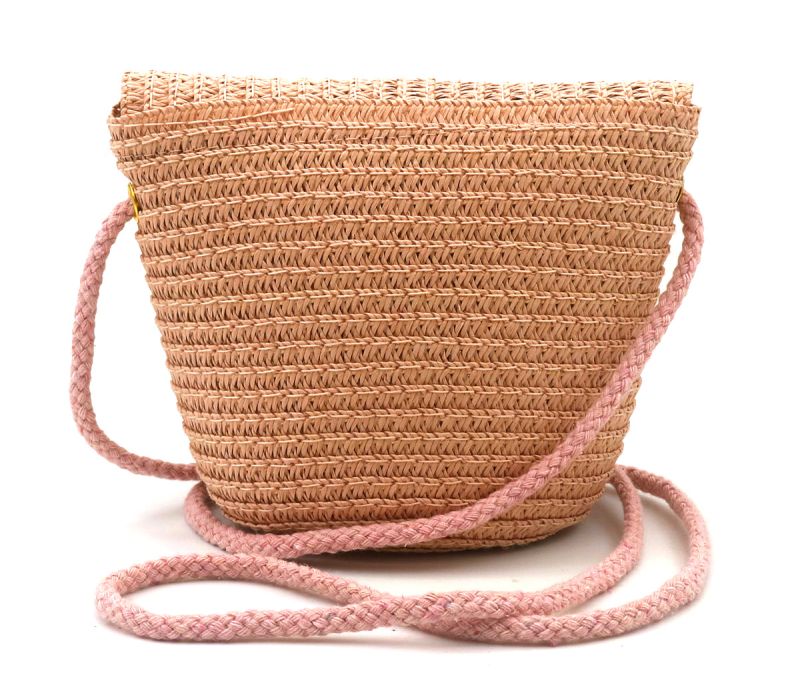 Woven Kids Bag Flowers Pink