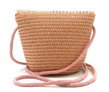 Woven Kids Bag Flowers Pink