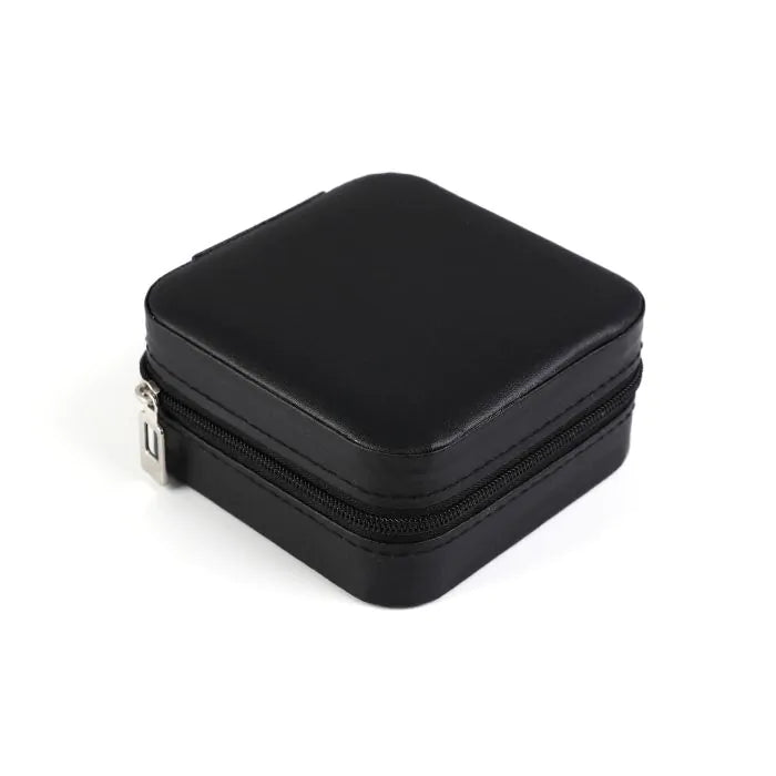 Zwart Sieradendoosje Met Sluitingsrand 9,5x9,5x5 cm