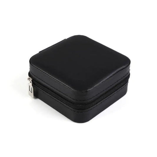 Zwart Sieradendoosje Met Sluitingsrand 9,5x9,5x5 cm