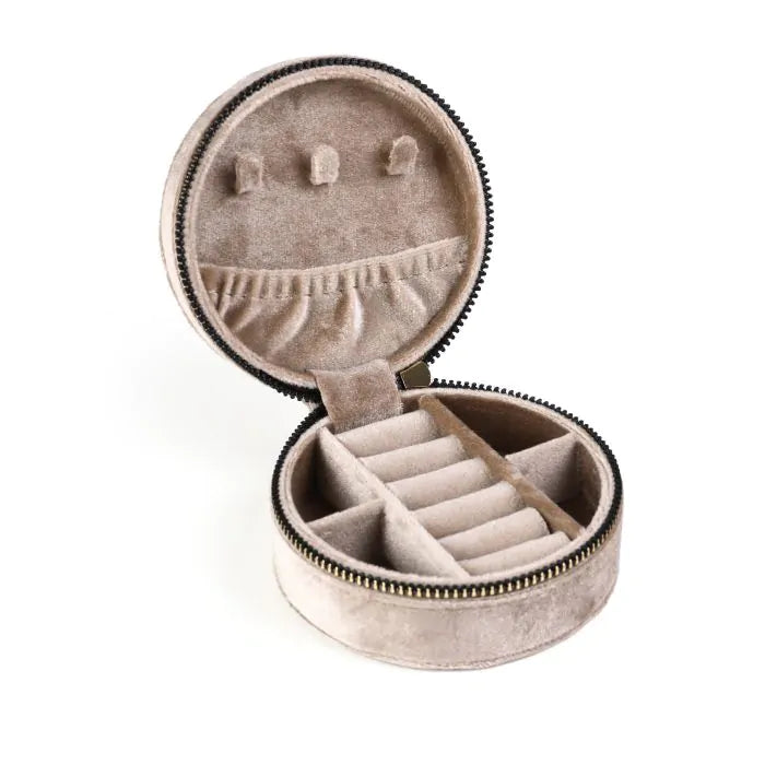 Sieradendoosje Rond Khaki 10x5 cm Voor Sieraden Opbergen