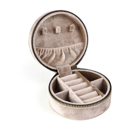 Sieradendoosje Rond Khaki 10x5 cm Voor Sieraden Opbergen