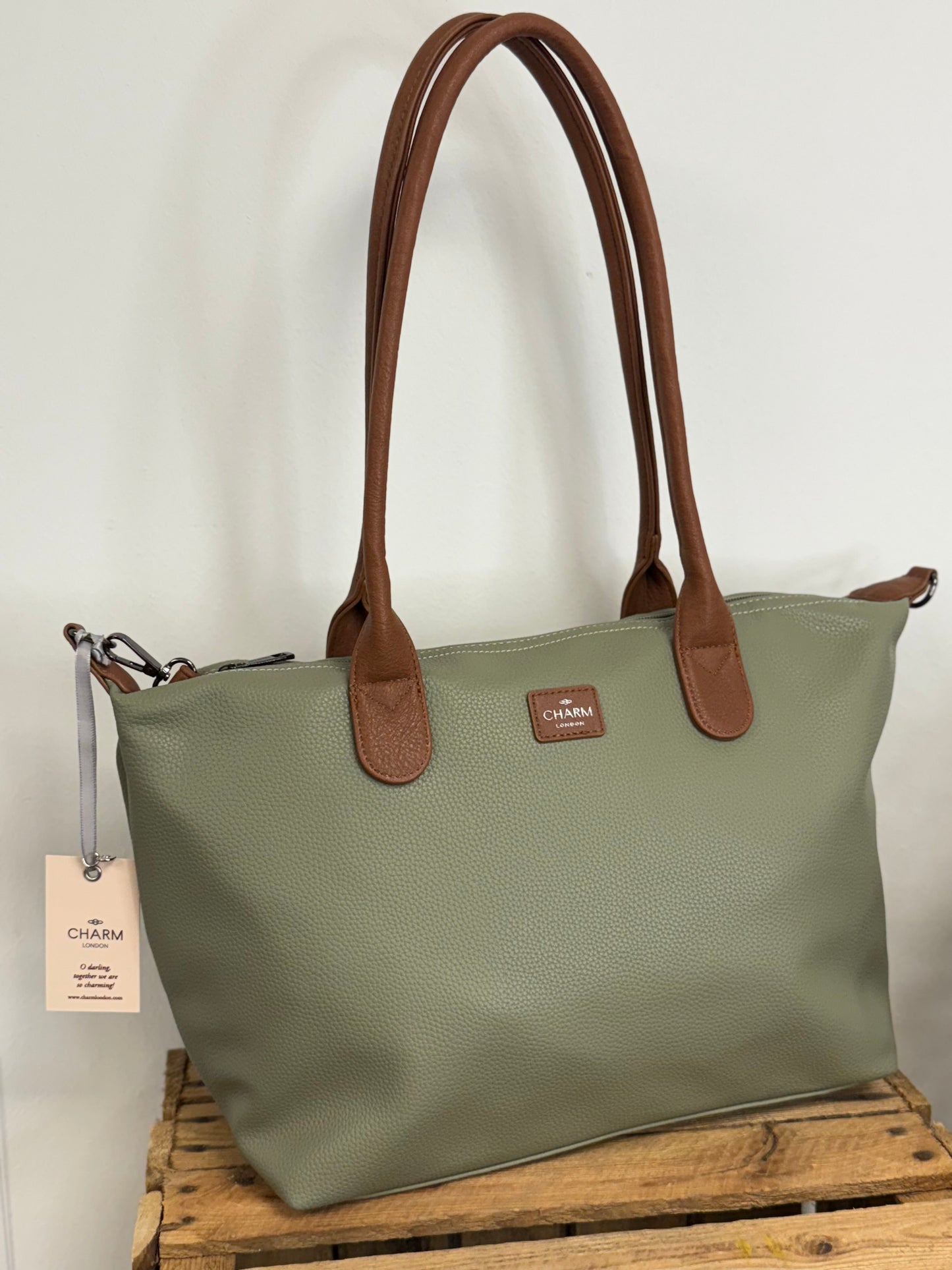 Charm london buckingham palace handtas olijfgroen