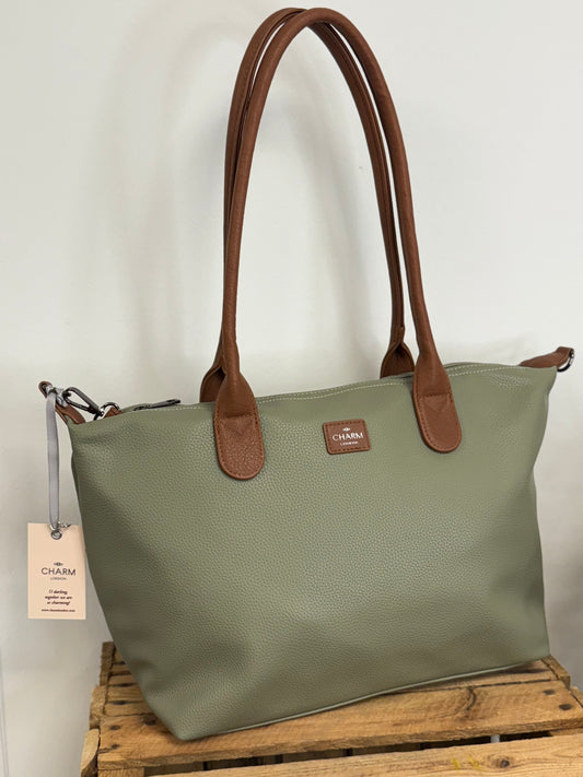 Charm london buckingham palace handtas olijfgroen