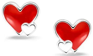 Oorknopjes dubbele hartjes
