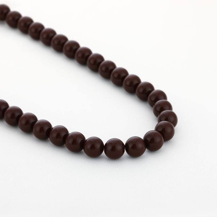 Kralen Ketting Donkerbruin RVS Lengte 40 Plus 5 cm Sieraad Voor Dames Voor Dagelijks Gebruik