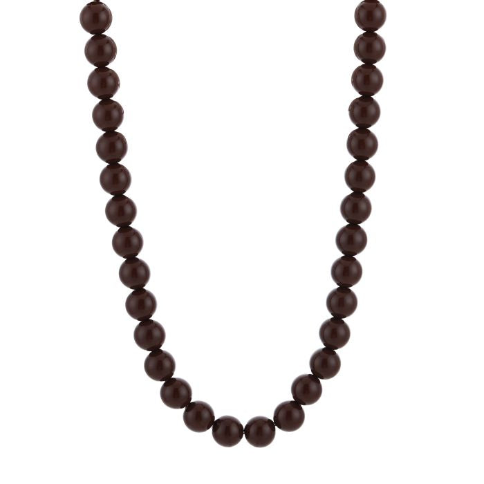 Kralen Ketting Donkerbruin RVS Lengte 40 Plus 5 cm Sieraad Voor Dames Voor Dagelijks Gebruik