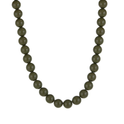 Kralen Ketting Olijfgroen Van Stainless Steel Met Lengte 40 Plus 5 Cm Voor Dames Mode Sieraden