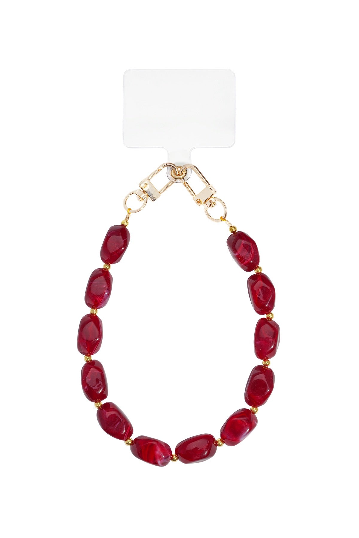 Telefoonkoord Van Acryl Kralen Bordeaux Kleur Met Lengte Van 34 Cm Voor Stijl En Draagcomfort