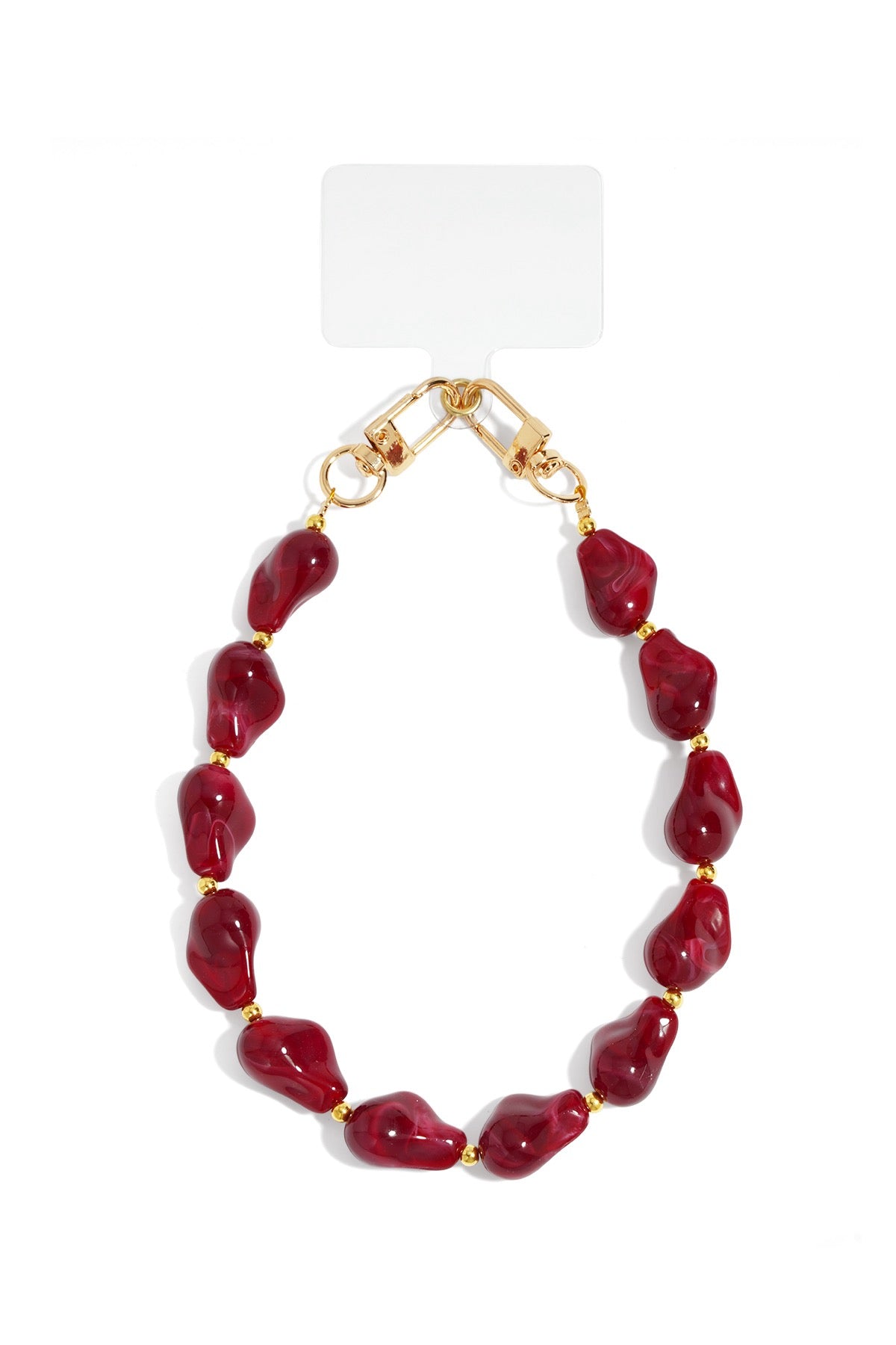 Telefoonkoord Met Kralen Van Acryl In Bordeaux Kleur Voor Smartphone Trendy Casual Accessoire Met Lengte 30 Cm