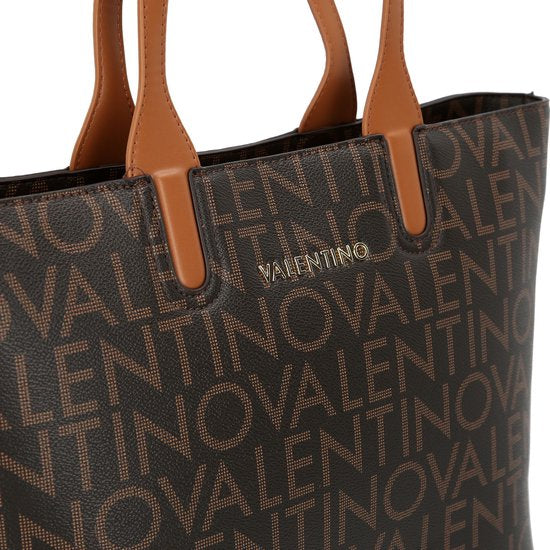 Valentino shopper Regina met tekst bruin