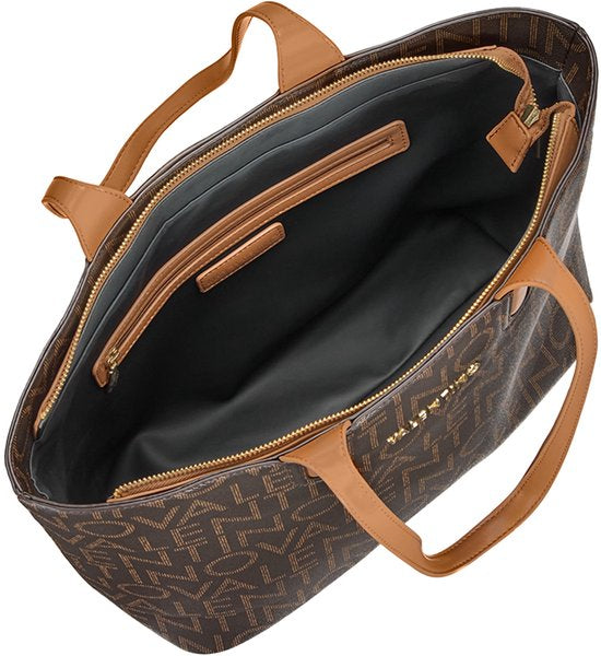 Valentino shopper Regina met tekst bruin