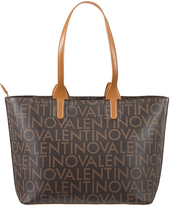 Valentino shopper Regina met tekst bruin