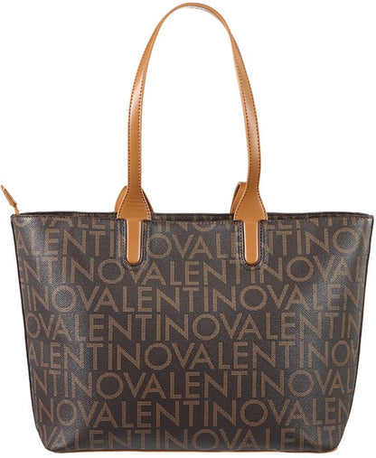 Valentino shopper Regina met tekst bruin