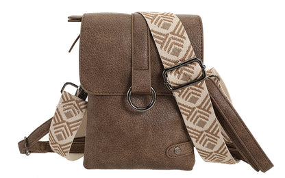 HARTFORD DARK CAMEL TELEFOON- EN SCHOUDERTASJE