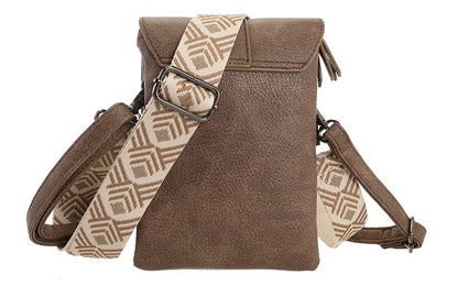 HARTFORD DARK CAMEL TELEFOON- EN SCHOUDERTASJE