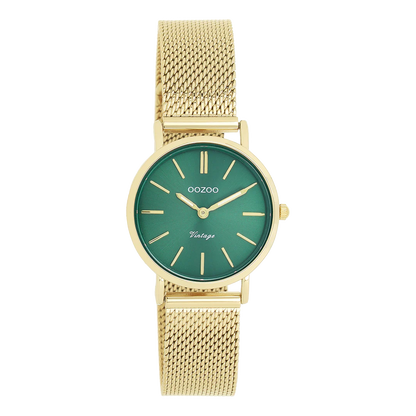 GOUDKLEURIGE OOZOO HORLOGE MET METALEN MESH ARMBAND - C20297