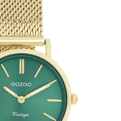 GOUDKLEURIGE OOZOO HORLOGE MET METALEN MESH ARMBAND - C20297