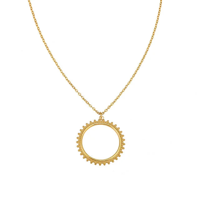 By Shir Ketting Bohemian Rond Goud Roestvrij Staal Met Verstelbare Lengte 55 Tot 60 Cm