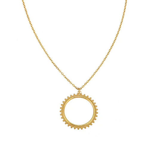 By Shir Ketting Bohemian Rond Goud Roestvrij Staal Met Verstelbare Lengte 55 Tot 60 Cm