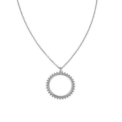 By Shir Ketting Bohemian Rond Zilver Roestvrij Staal Met Verstelbare Lengte 55 Tot 60 Cm