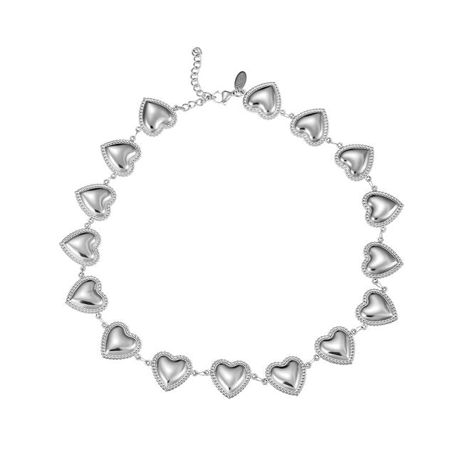 BY SHIR KETTING LUXE HART BOLLETJES ZILVER