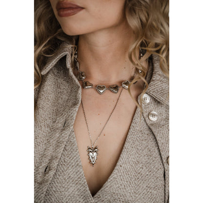 BY SHIR KETTING LUXE HART BOLLETJES ZILVER