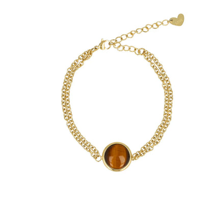 MY BENDEL TIGER EYE DUBBELE ARMBAND -