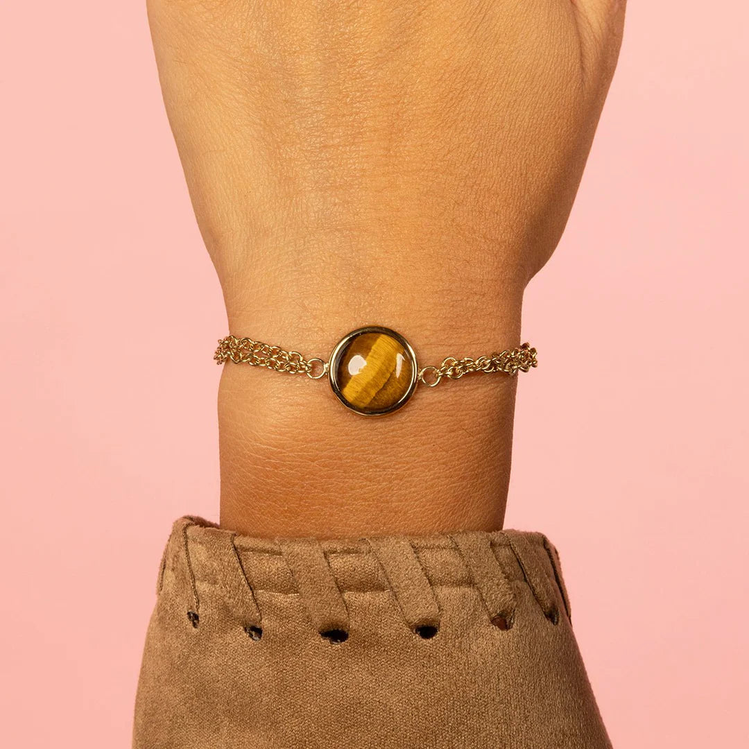 MY BENDEL TIGER EYE DUBBELE ARMBAND -