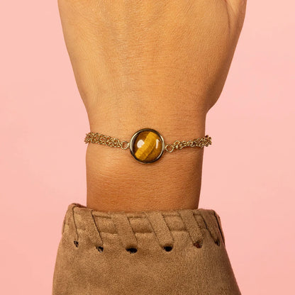MY BENDEL TIGER EYE DUBBELE ARMBAND -