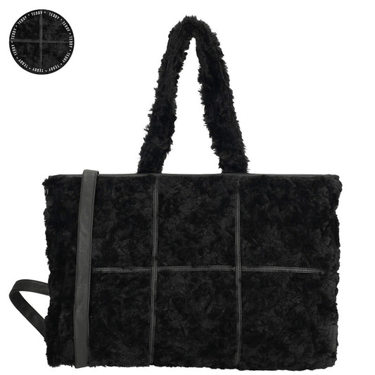 Fay Shopper Zwart Nylon Polyester Grote Shopper Voor Dagelijks Gebruik Met Afmetingen 50x16x32 Cm