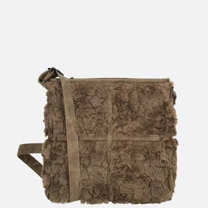 Fay Crossbody Tas Zwart Taupe Nylon En Polyester 27x11x27 Cm Met Verstelbare Schouderriem