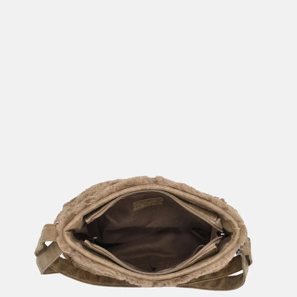 Fay Crossbody Tas Zwart Taupe Nylon En Polyester 27x11x27 Cm Met Verstelbare Schouderriem