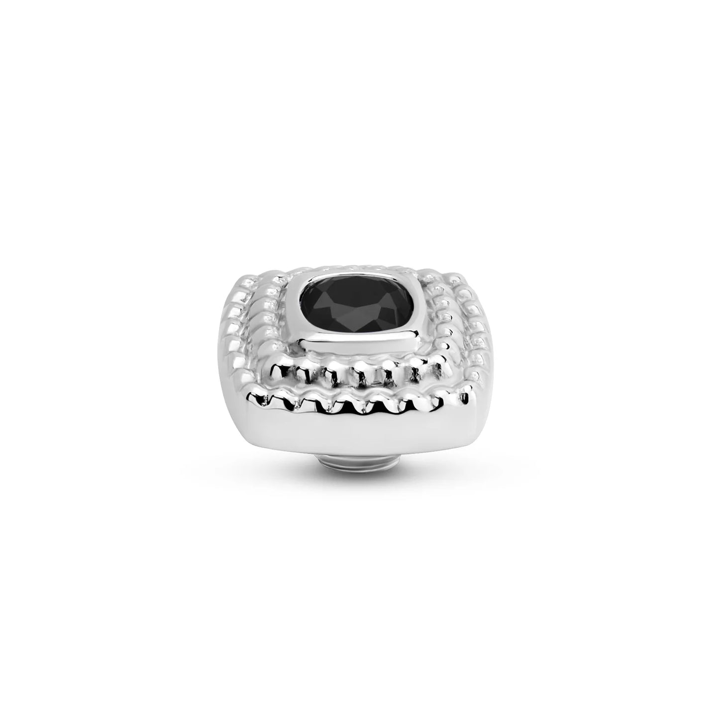 Melano Vivid Maze Steentje black zilver