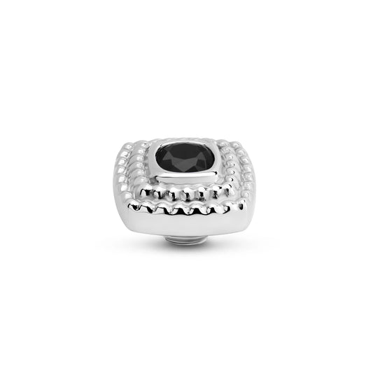 Melano Vivid Maze Steentje black zilver