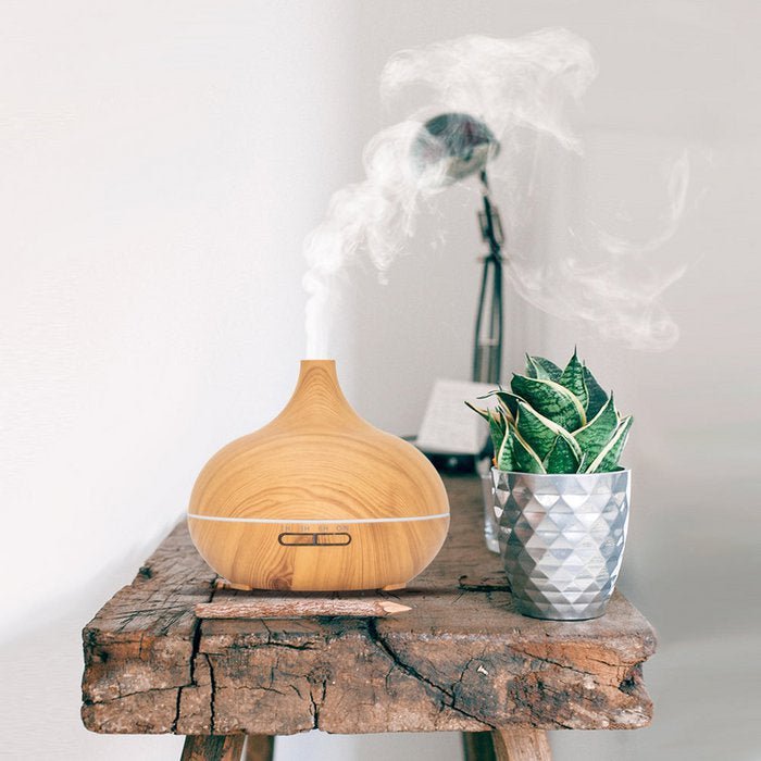 Aroma Diffuser Essential Light Wood - Geurverspreider & Luchtbevochtiger Met LED - Sannes Sieraden