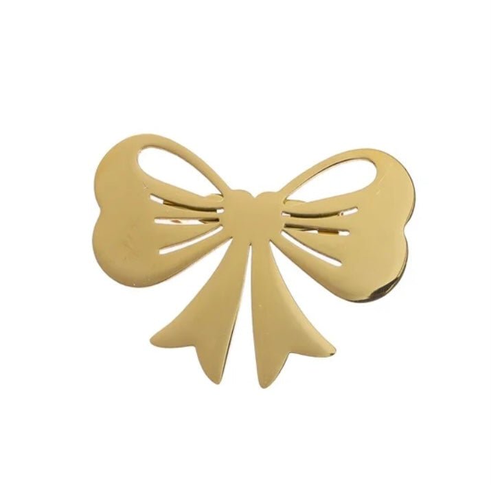 Broche Strik Goud Materiaal RVS Zachte Glans Luxe Afwerking - Sannes Sieraden