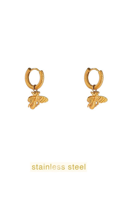 Day en Eve oorbellen bijtje goud - Sannes Sieraden