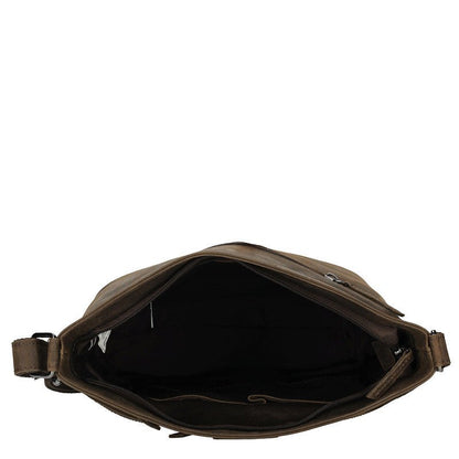 Genua Schoudertas Bruin Leren 30x12x25 Cm Ideaal Voor Dagelijks Gebruik En Reizen - Sannes Sieraden