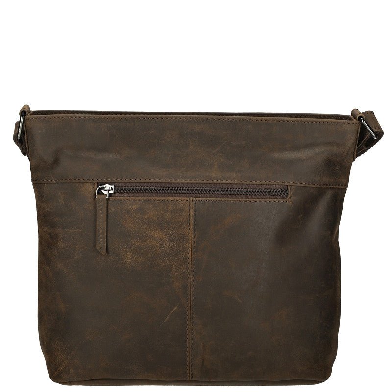 Genua Schoudertas Bruin Leren 30x12x25 Cm Ideaal Voor Dagelijks Gebruik En Reizen - Sannes Sieraden