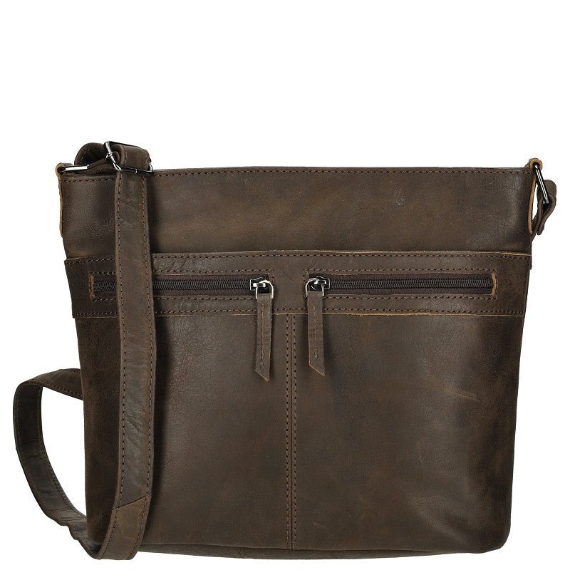 Genua Schoudertas Bruin Leren 30x12x25 Cm Ideaal Voor Dagelijks Gebruik En Reizen - Sannes Sieraden