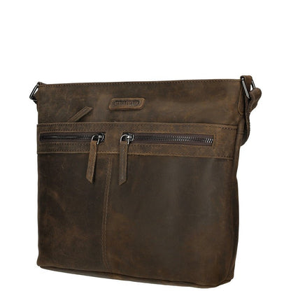 Genua Schoudertas Bruin Leren 30x12x25 Cm Ideaal Voor Dagelijks Gebruik En Reizen - Sannes Sieraden