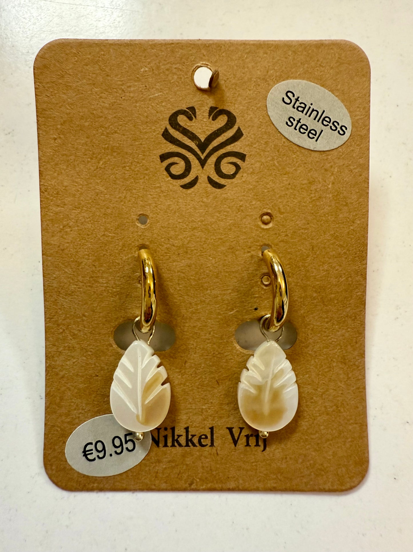 Stras4you gouden oorbelhangers edelsteen wit