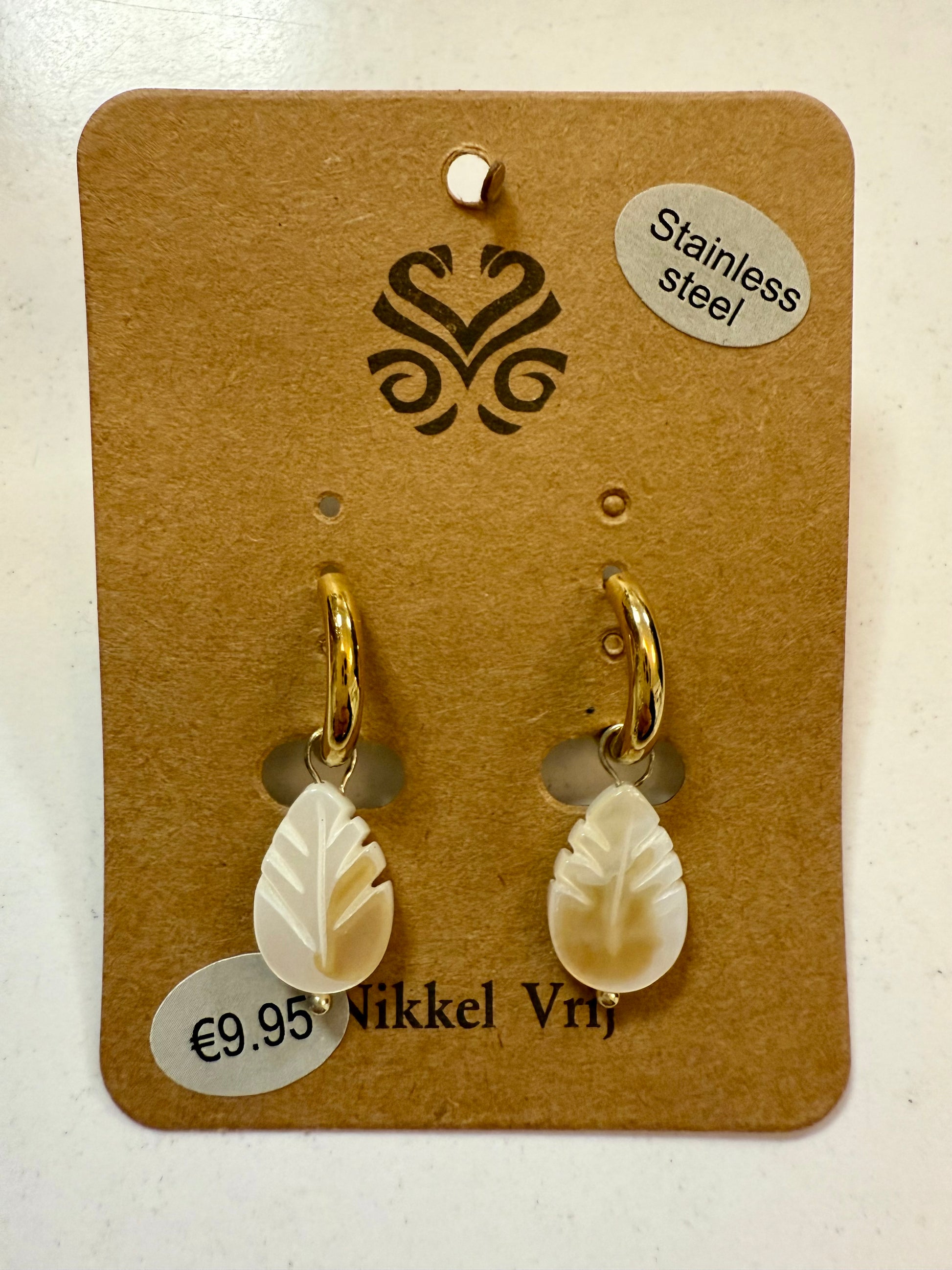 Stras4you gouden oorbelhangers edelsteen wit