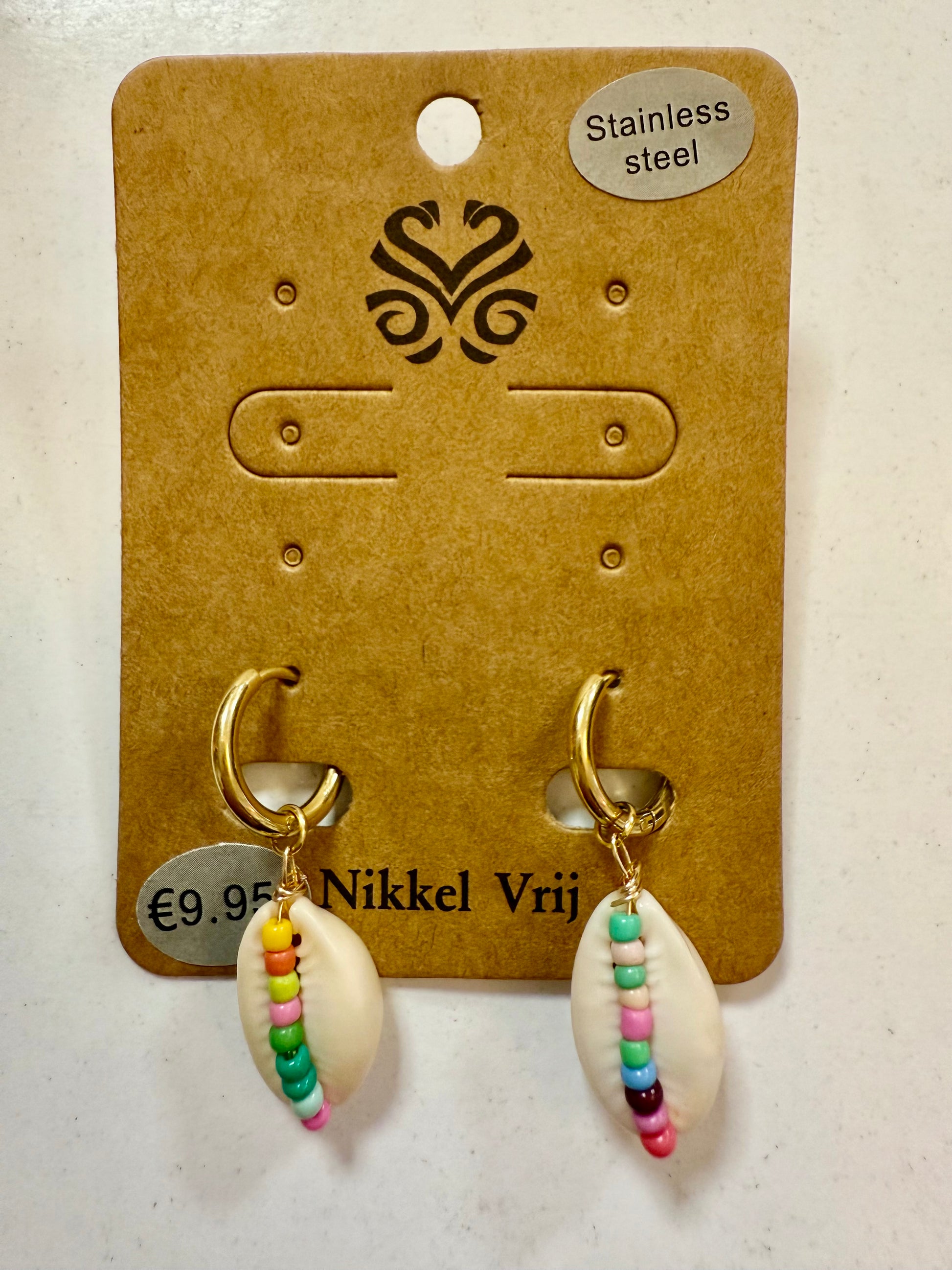 Stras4you gouden oorbelhangers schelp