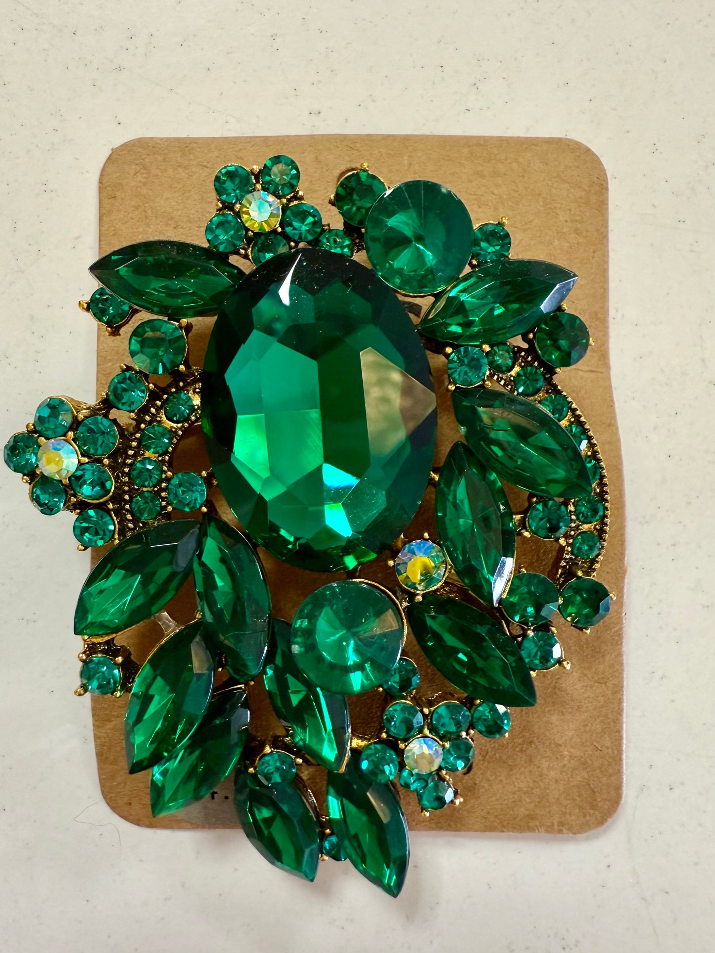 Stras4you broche diamant groen