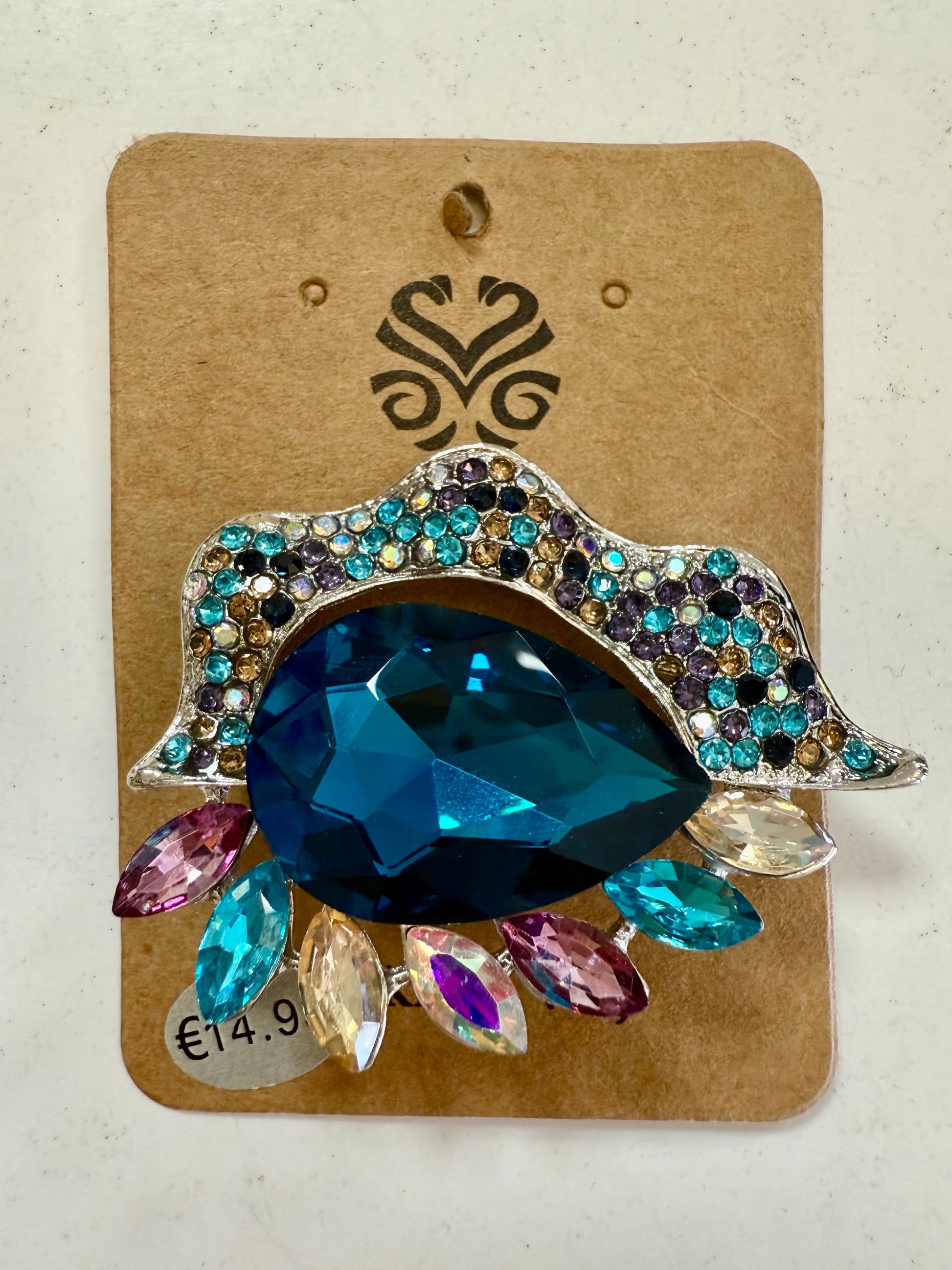 Stras4you broche diamant gekleurde tinten