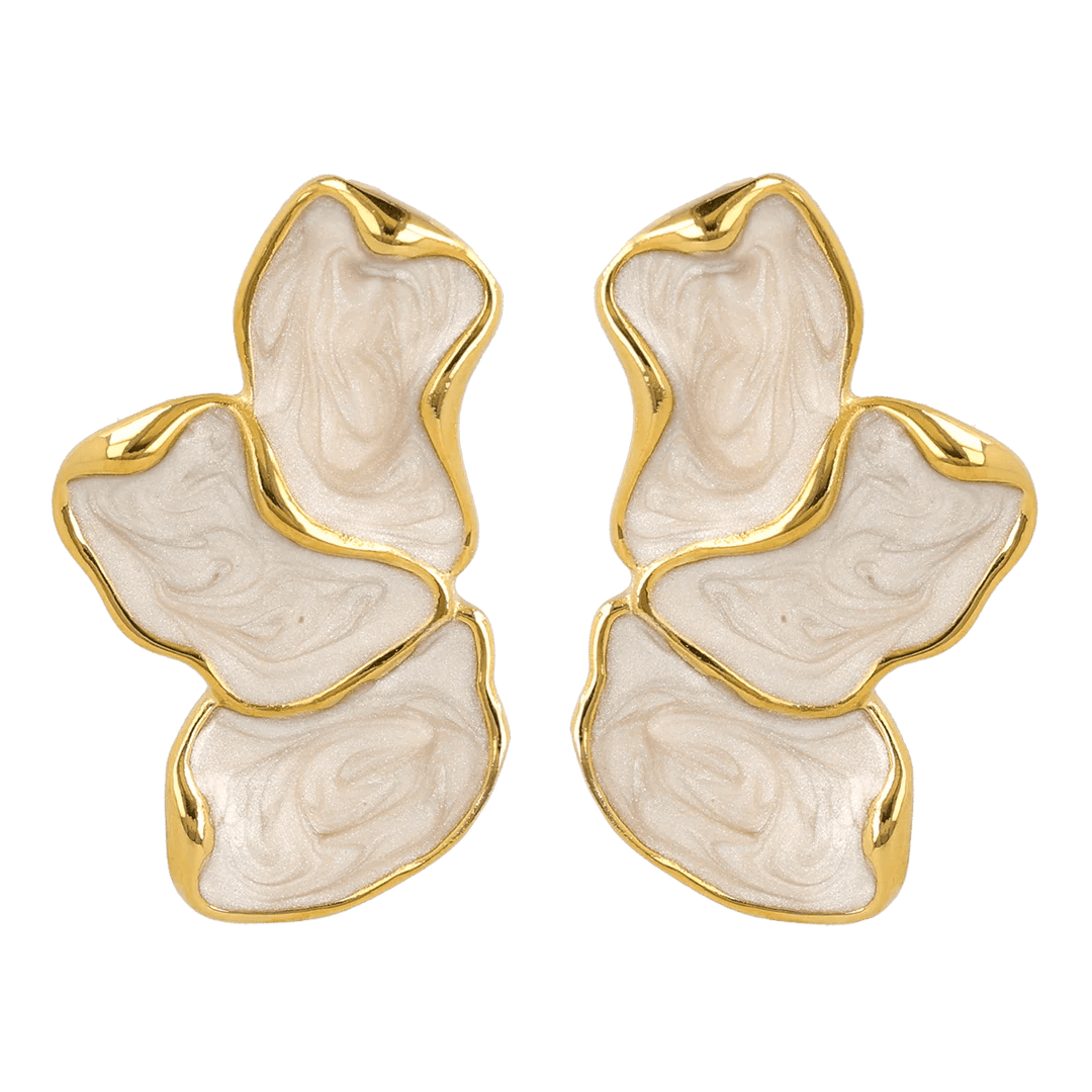MY BENDEL STATEMENT OORBELLEN GOUD & MOTHER OF PEARL – STAINLESS STEEL - Sannes Sieraden