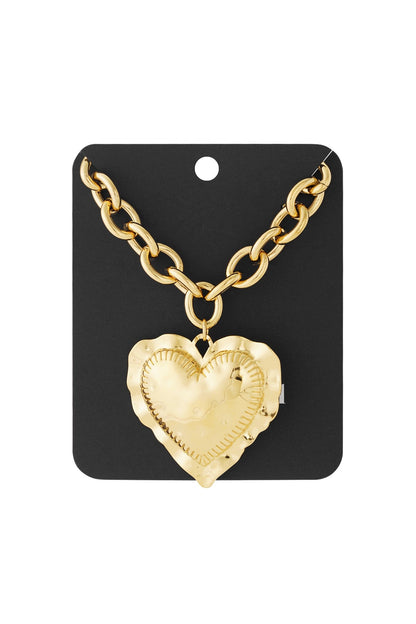 Omarm hart ketting goud - Sannes Sieraden